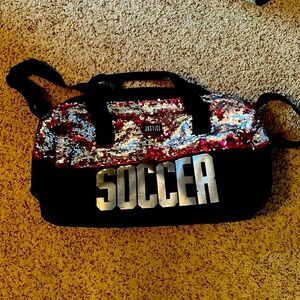 Justice sequined soccer bag